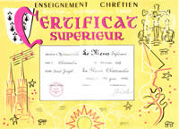 Certificat supérieur catholique 25.6.1960